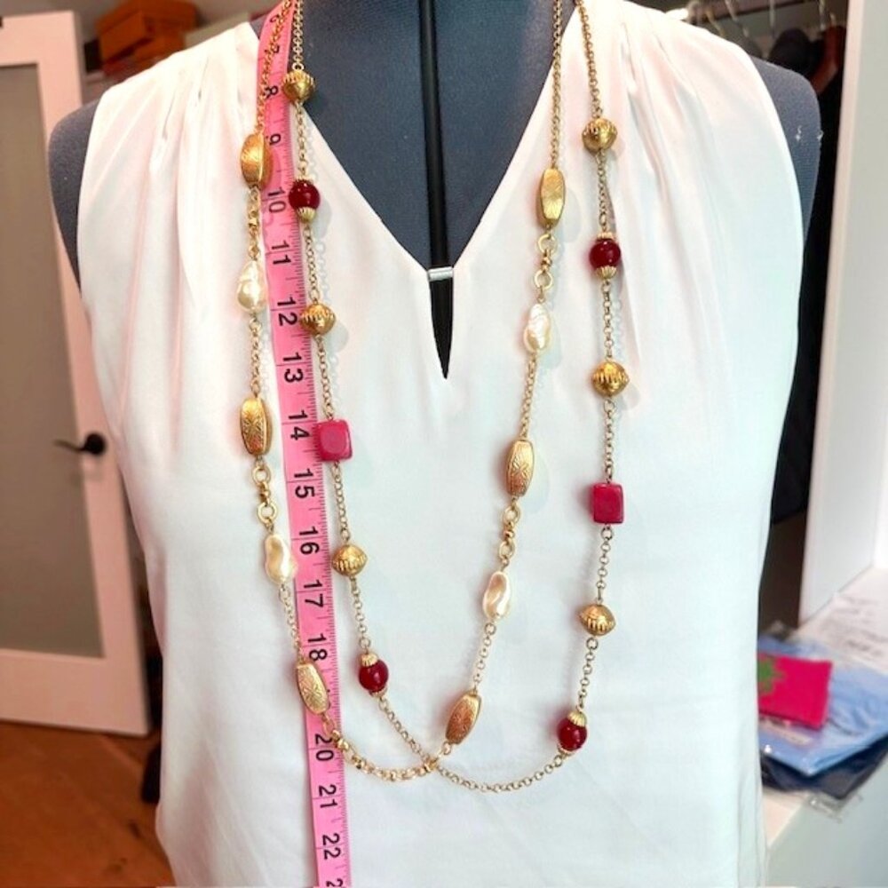 NWT Chico's Gold and Beaded Necklace